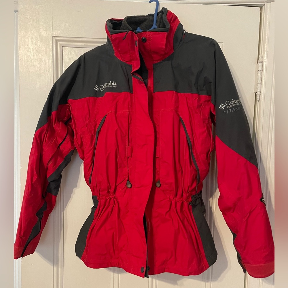 Columbia Women's Red and Gray Waterproof Jacket